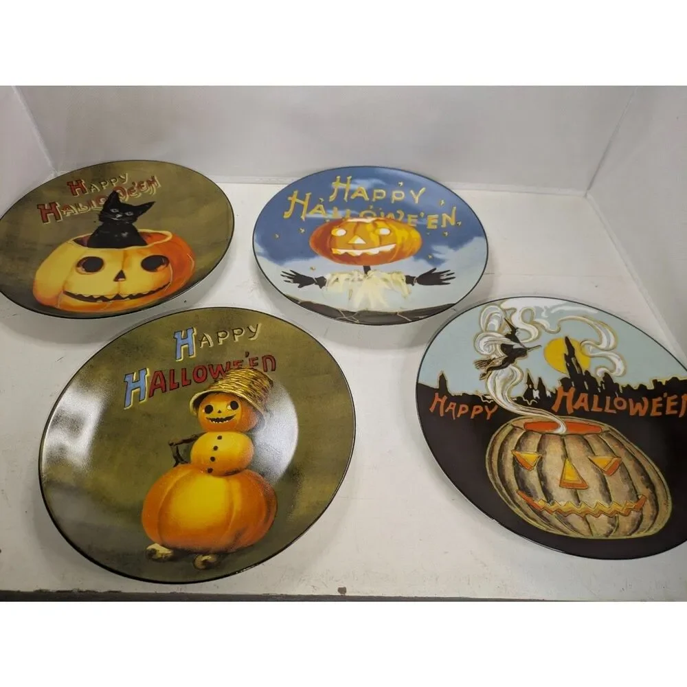 Williams Sonoma Vintage Halloween Salad Plates Set of 4